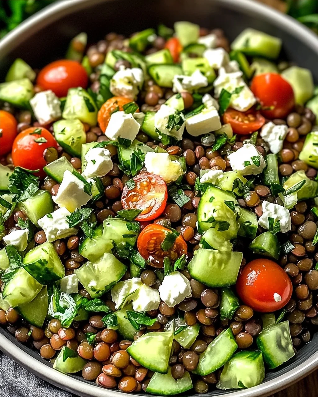 Zitronige Libanesische Linsensalat für gesunde Genießer